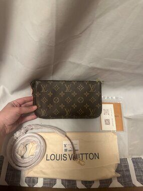 New Designer INSPIRED Crossbody Purse With Dust Bag Small Dark Brown